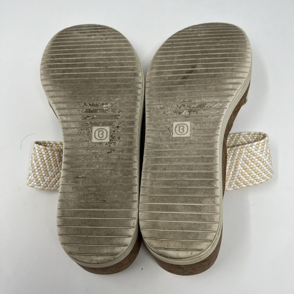 Bzees Women's Lightweight RESORT Raffia Wedge Sandals Size 9 WHITE/BEIGE - Picture 4 of 5